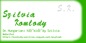 szilvia komlody business card